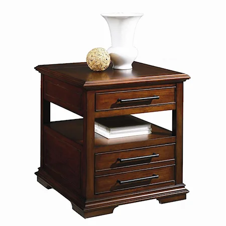 Contemporary 3 Drawer End Table